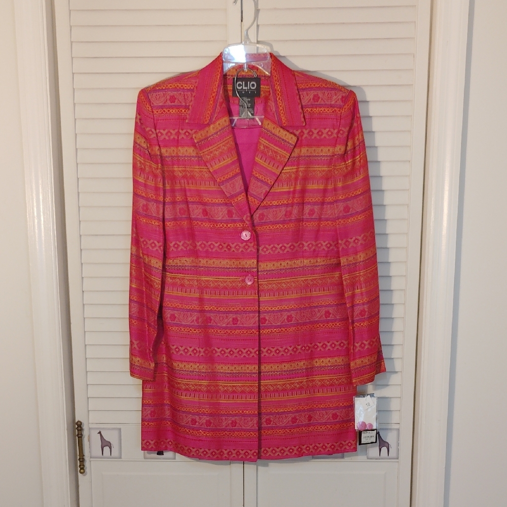 Clio Women's Vibrant Pink and Orange Skirt Set
